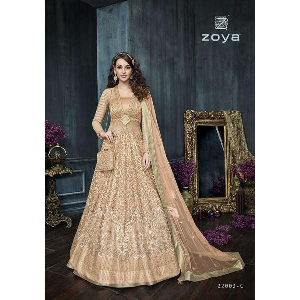 Orange Indian Designer Wedding Anarkali Dress