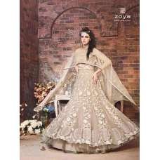 Gorgeous Beige Net Anarkali Dress Indian Maxi Gorgeous Beige Net Anarkali Dress Indian Maxi