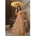 Peach Net Embroidered Anarkali Dress Special Party Wear Maxi