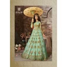 Teal Green Designer Anarkali Net Gown Indian Wedding Dress