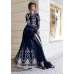 Navy Blue Evening Indian Dress Velvet Party Wear Suit