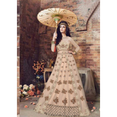 Peach Indian Bridal Anarkali Suit Heavy Embellished Gown Peach Indian Bridal Anarkali Suit Heavy Embellished Gown