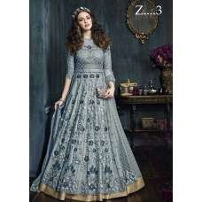 Grey Pakistani Bridal Gown Bollywood Anarkali Suit