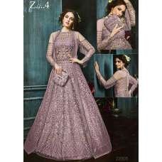 Lilac Indian Anarkali Suit Embroidered Wedding Dress