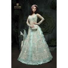 SKY BLUE INDIAN DESIGNER WEDDING AND BRIDAL GOWN