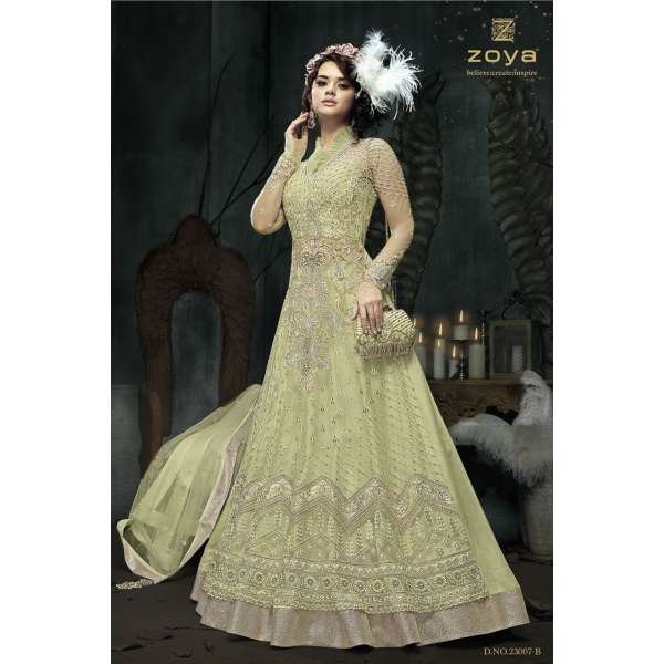 OLIVE INDIAN DESIGNER WEDDING AND BRIDAL GOWN