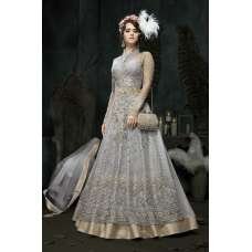 Grey Indian Designer Gown Asian Bride Evening Dress Grey Indian Designer Gown Asian Bride Evening Dress