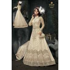 Beige Party Wear Anarkali Suit Pakistani Wedding Dress