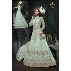 Turquoise Indian Wedding Dress Maxi Gown 