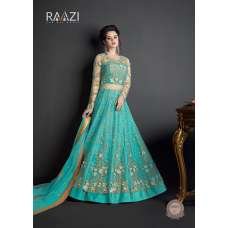 Turquiose Evening Dress Maxi Gown Wedding Lengha